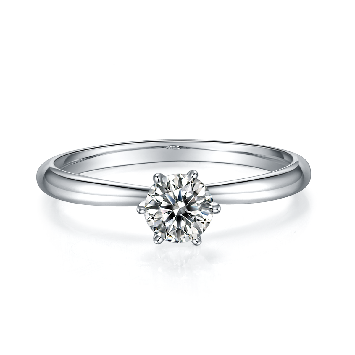 Bare arm scarf S925 silver plated platinum Moissanite women's ring 50 points D-grade